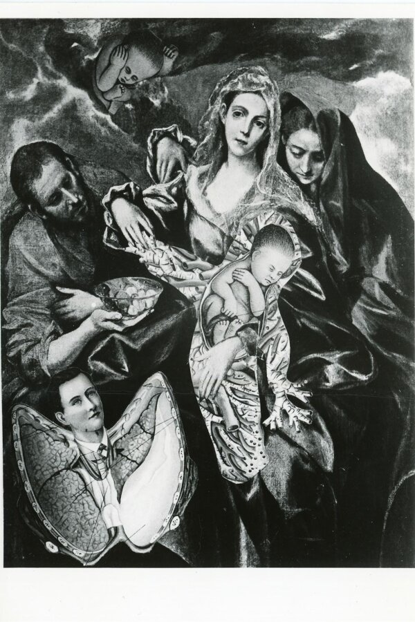 Juraj Mojžiš: „Kalendárový príbeh“, 1967, koláž z cyklu „Kruh si a na kruh sa aj obrátiš“